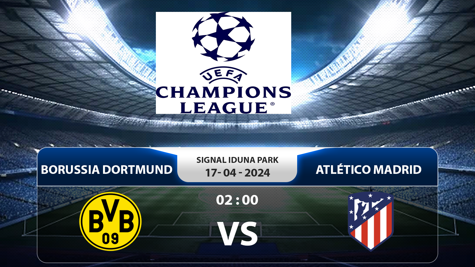 Champion League: Borussia Dortmund đấu với Atlético Madrid 2h 17/4/2024