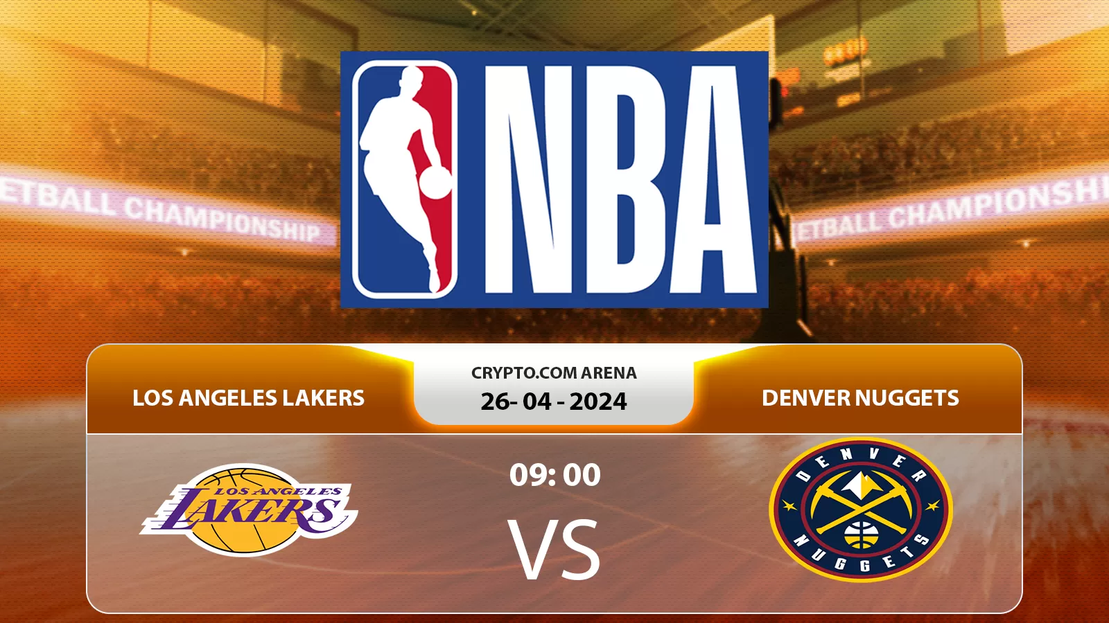 Los Angeles Lakers đấu với Denver Nuggets 9h 26/4/2024