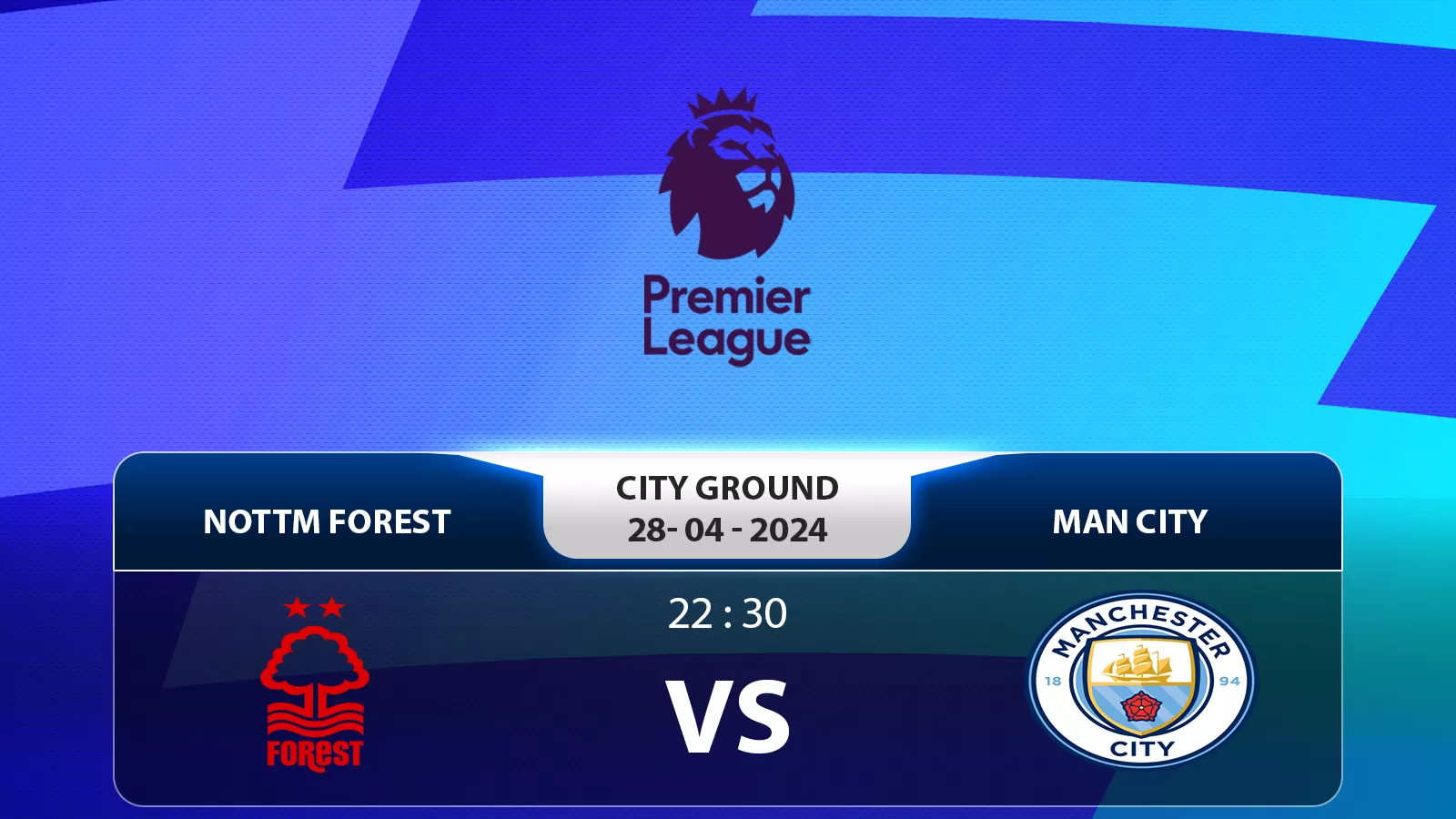Ngoại hạng Anh: Nottingham Forest vs Manchester City 22h30 28/4/2024 - Chiến thắng dễ dàng cho Man City