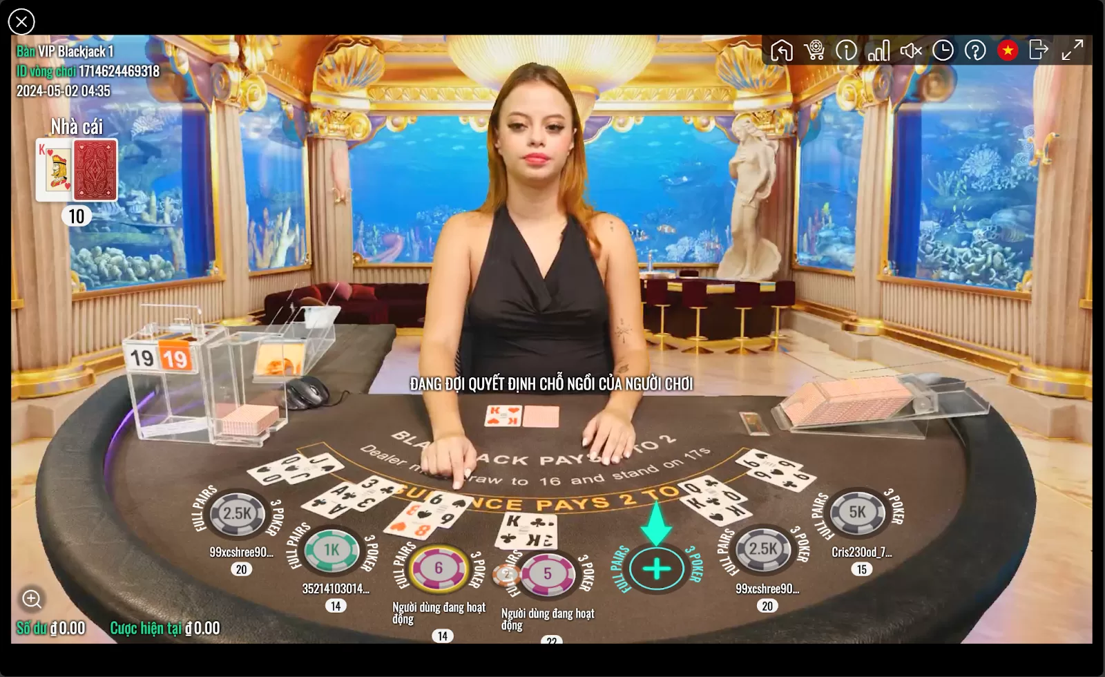 Trải nghiệm chơi Xì dách (Blackjack) Live Casino tại nhà cái Fabet