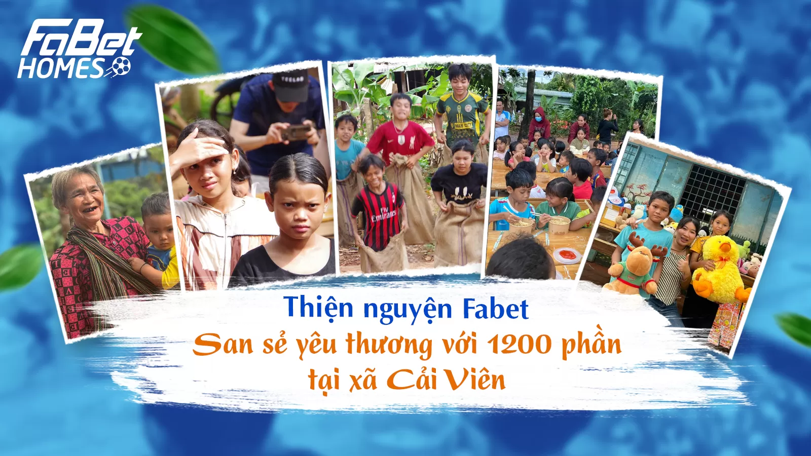 Fabet san sẻ yêu thương với 1200 phần quà cho trẻ em xã Cải Viên
